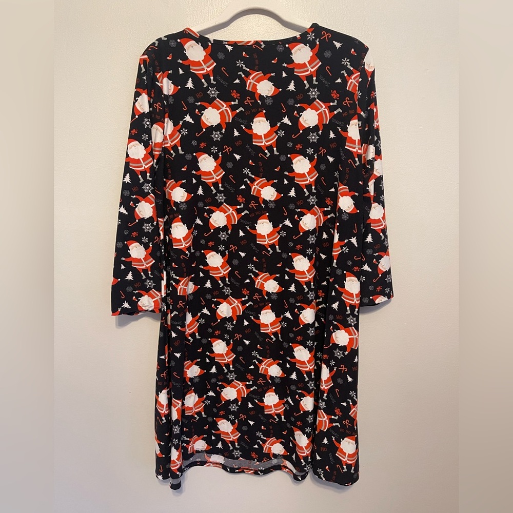 North Pole Santa Print Swing Dress - Picture 2 of 5